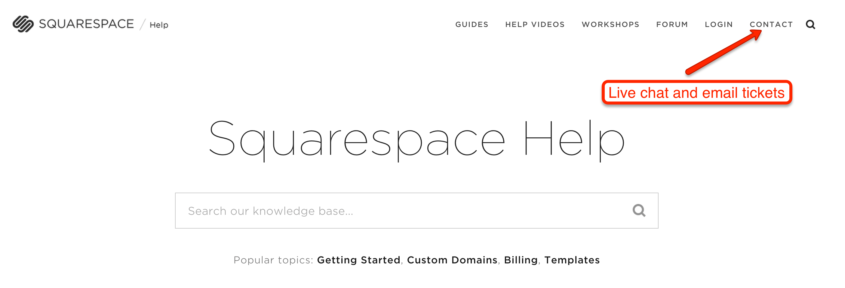squarespace help chat