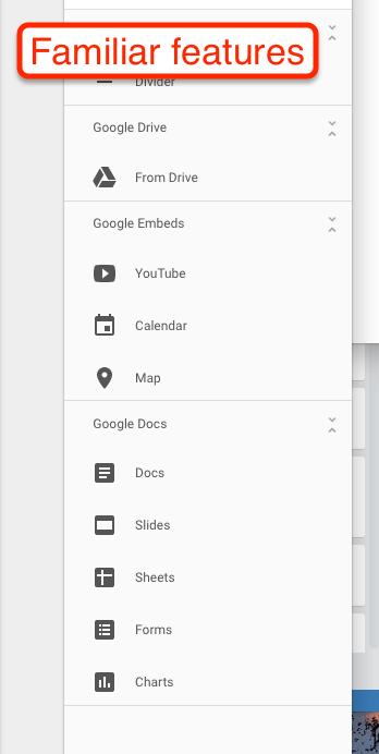Google Sites Google Features